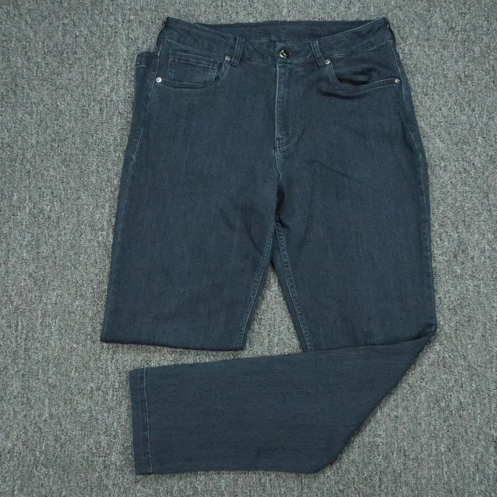 State & Liberty Jeans Mens 33x32 Blue Straight 5 Pocket Stretch Dark Wash